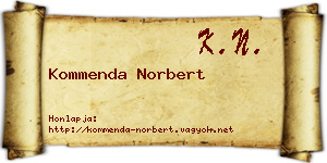 Kommenda Norbert névjegykártya